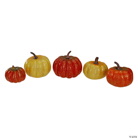 1 Set(s): Set of 5 Artificial Fall Harvest Pumpkins Decorations 4 | USA Decoration®