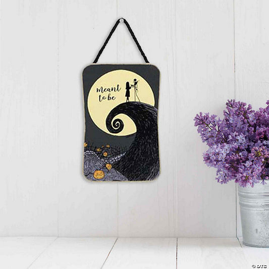 Disney 5x3 Disney Tim Burton's The Nightmare Before Christmas Meant to Be Jack Sally Hanging Wood Wall Decor | USA Decoration®