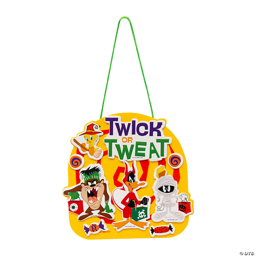 Makes 12: 6 1/2" x 6 1/4" Looney Tunes Halloween Twick-or-Tweat Sign Craft Kit - Makes 12 | USA Decoration®