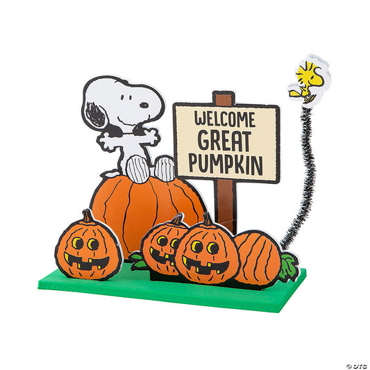 Makes 12: 5 1/2" x 5 1/4" Peanuts® 3D Great Pumpkin Halloween Craft Kit - Makes 12 | USA Decoration®