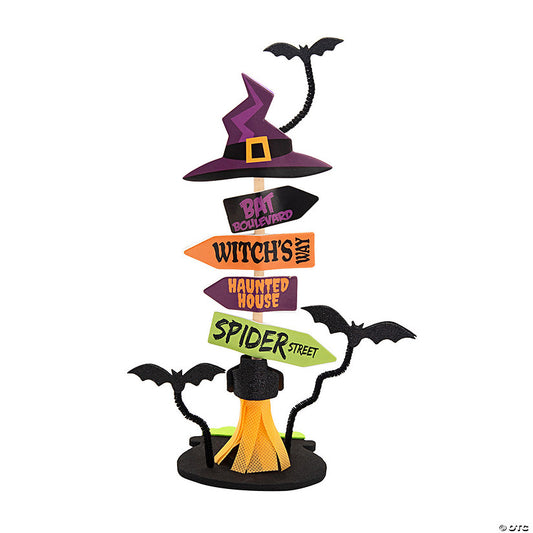 Makes 12: 3 1/2" x 9 1/2" 3D Halloween Directional Sign Craft Kit - Makes 12 | USA Decoration®