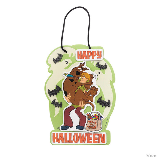 Makes 12: 4 1/2" x 6 1/2" Scooby-Doo! Happy Halloween Sign Foam Craft Kit - Makes 12 | USA Decoration®
