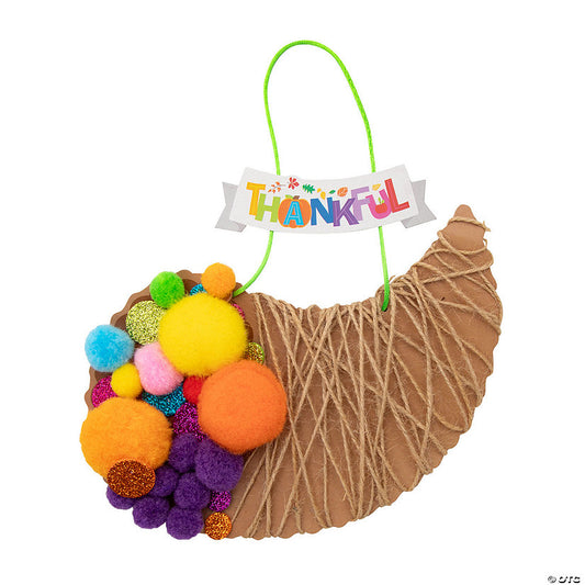 Makes 12: 7 1/2" x 7" Thanksgiving Cornucopia Sign Craft Kit – Makes 12 | USA Decoration®