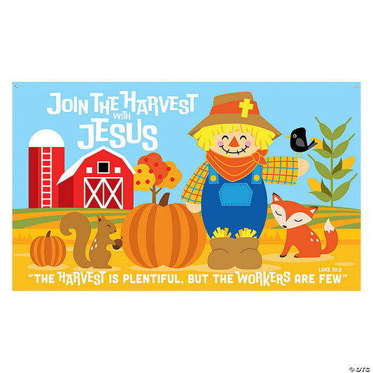 1 Piece(s): 5 Ft. x 3 Ft. Religious Fall Harvest Backdrop Banner | USA Decoration®