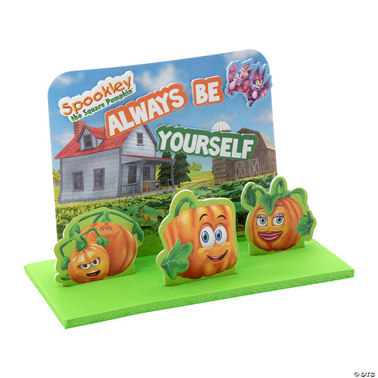 Makes 12: 6 1/2" x 4 3/4" Spookley the Square Pumpkin™ 3D Scene Foam Craft Kit - Makes 12 | USA Decoration®