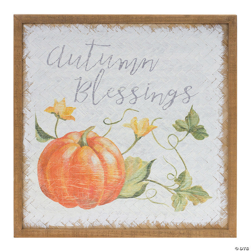 1 Set(s): Autumn Blessing Sign (Set Of 2) 15.75"Sq Wood/Mdf | USA Decoration®