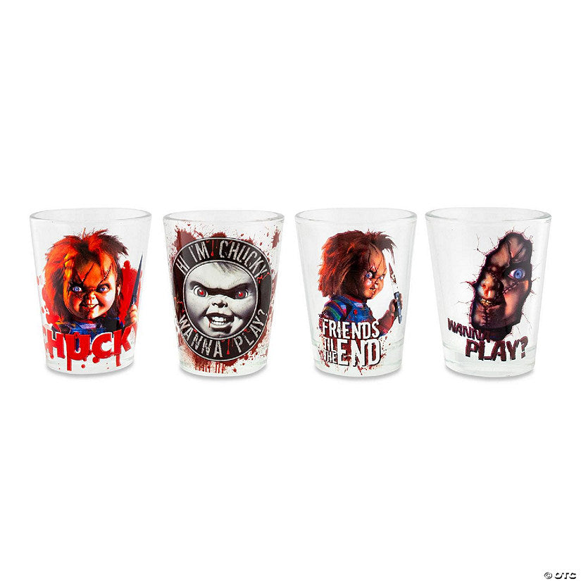 Kids Play Chucky 2-Ounce Mini Shot Glasses Set of 4 | USA Decoration®