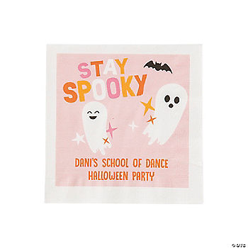 Bulk 50 Ct. Personalized Pastel Halloween Party Paper Beverage Napkins | USA Decoration®