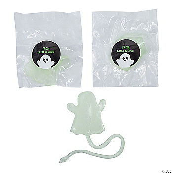 72 Piece(s): Bulk 72 Pc. Personalized Glow-in-the-Dark Sticky Ghosts with Sticker | USA Decoration®
