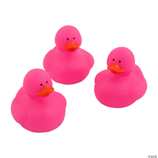 Pink Rubber Ducks - 12 Pc. | USA Decoration®