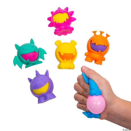 Per Dozen: 2 3/4" Bright Color Monster Flour-Filled Rubber Squish Toys - 12 Pc. | USA Decoration®