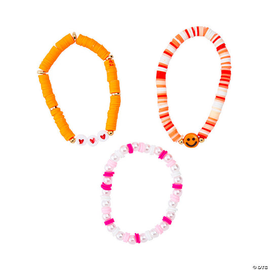 Per Dozen: Orange Disc Bead Friendship Bracelets - 12 Pc. | USA Decoration®