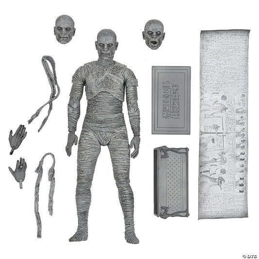 1 Piece(s): Universal Monsters 7 Inch Scale Action Figure The Mummy (Black & White) | USA Decoration®