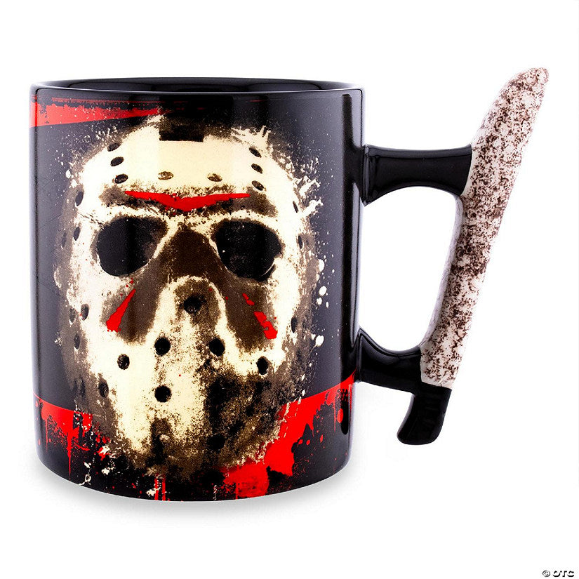 Friday The 13th Jason Mask 20-Ounce Ceramic Mug With Machete-Shaped Handle | USA Decoration®