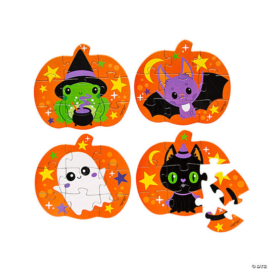 Per Dozen: Mini Halloween Pumpkin Jigsaw Puzzles - 12 Puzzles | USA Decoration®