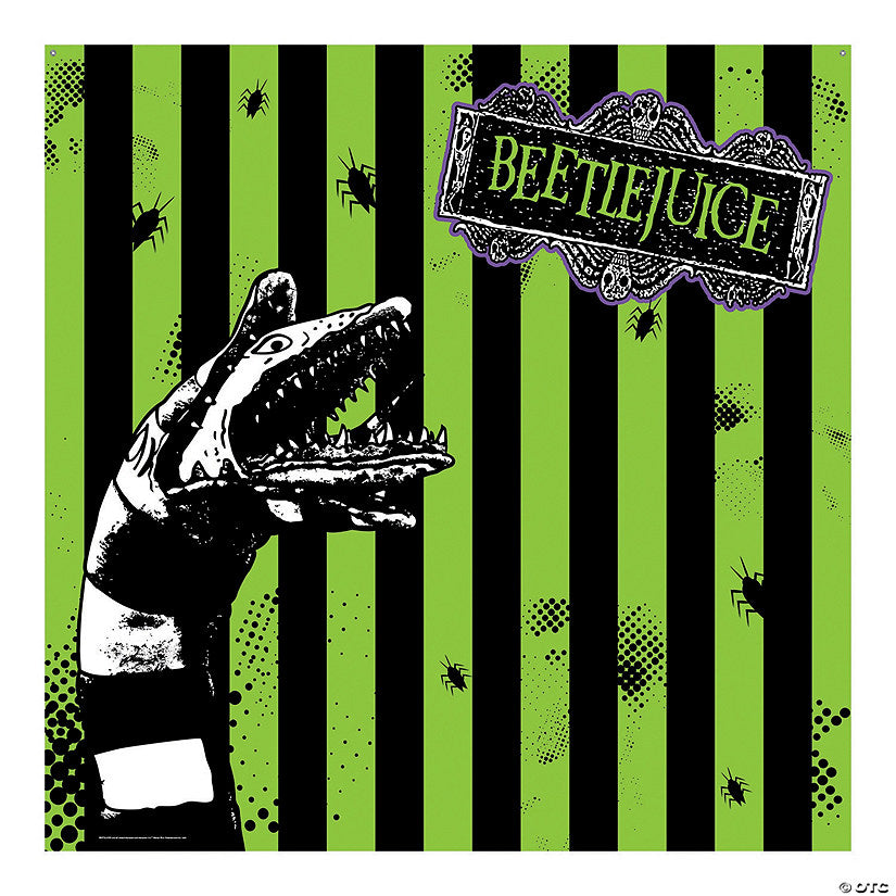 6 Ft. x 6 Ft. Beetlejuice™ Black Green Polyester Backdrop Banner | USA Decoration®