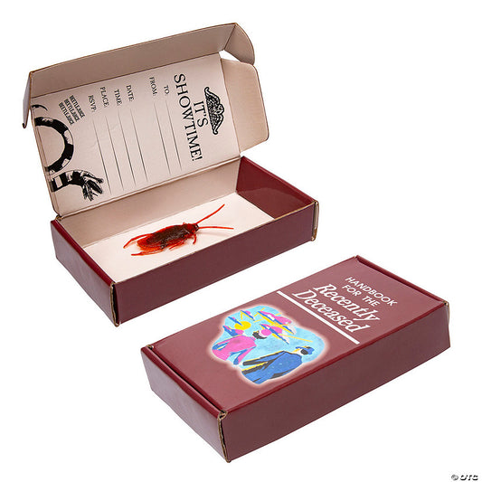 6" x 3" Beetlejuice™ Roach in a Handbook Box Cardboard Invitations - 12 Pc. | USA Decoration®