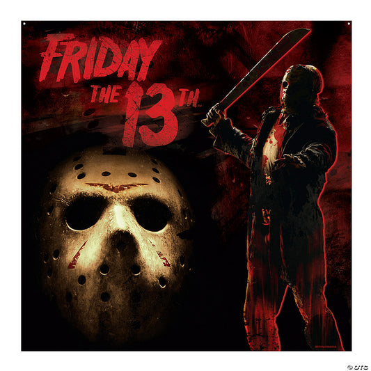 6 ft. x 6 ft. Friday the 13th™ Jason Polyester Backdrop Banner | USA Decoration®