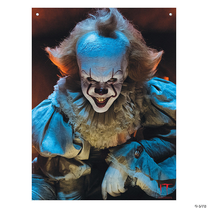 3 Ft. x 4 Ft. IT Pennywise™ the Clown Polyester Window Backdrop | USA Decoration®
