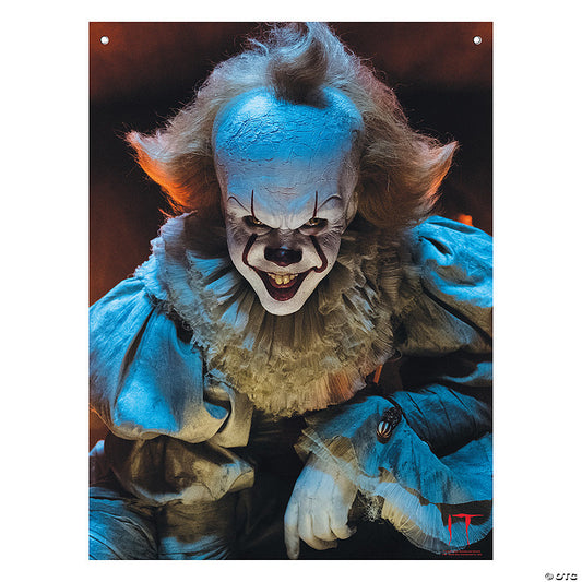 3 Ft. x 4 Ft. IT Pennywise™ the Clown Polyester Window Backdrop | USA Decoration®