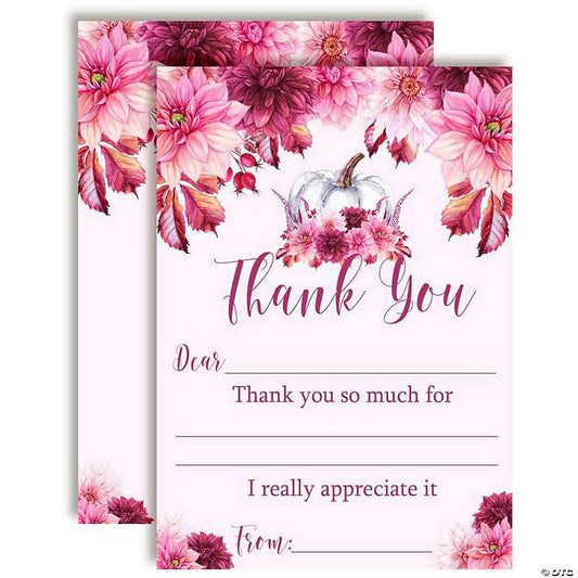 20 Piece(s): AmandaCreation Pink Pumpkin Dahlia Thank You 20pc. | USA Decoration®