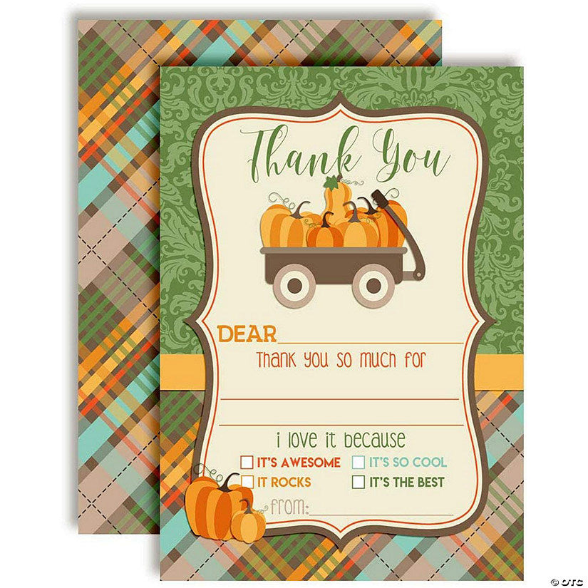 20 Piece(s): AmandaCreation Wagon Full of Pumpkins Thank You 20pc. | USA Decoration®