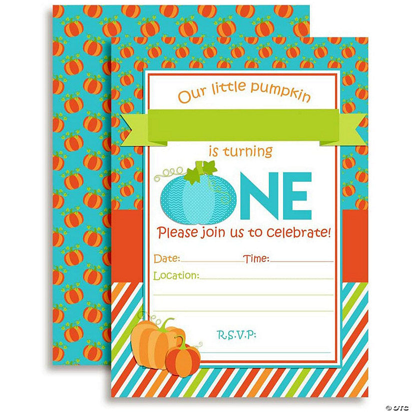40 Piece(s): AmandaCreation Pumpkin 1st Birthday Boy Invites 40pc. | USA Decoration®