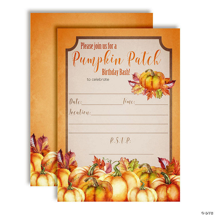 40 Piece(s): AmandaCreation Pumpkin Patch Birthday Invites 40pc. | USA Decoration®