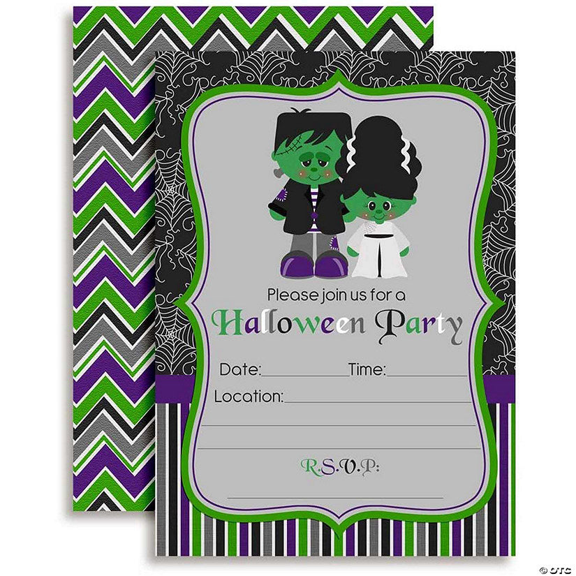 AmandaCreation Frankenstein Halloween Party Invites 40pc. | USA Decoration®