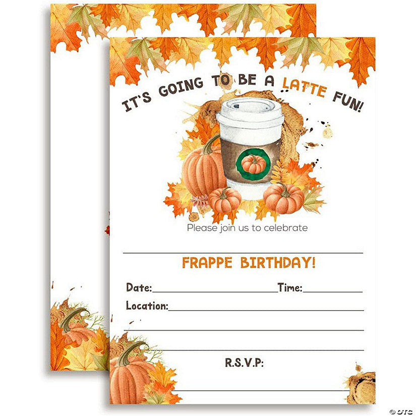 40 Piece(s): AmandaCreation Pumpkin Spice Latte Birthday Invites 40pc. | USA Decoration®