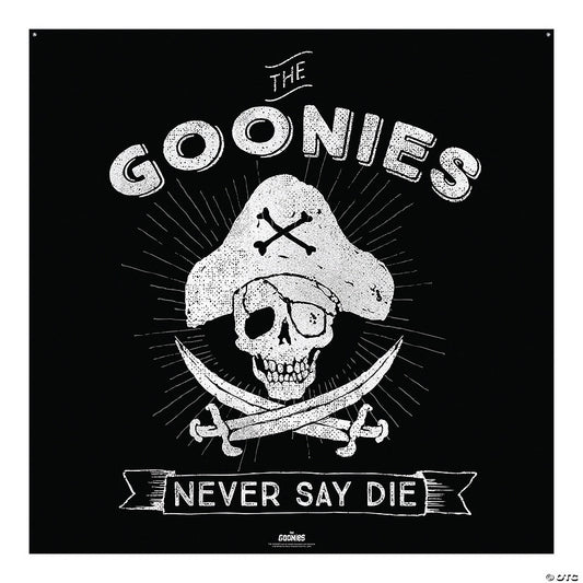 6 ft. The Goonies™ Skull Crossed Swords Jolly Roger Backdrop | USA Decoration®