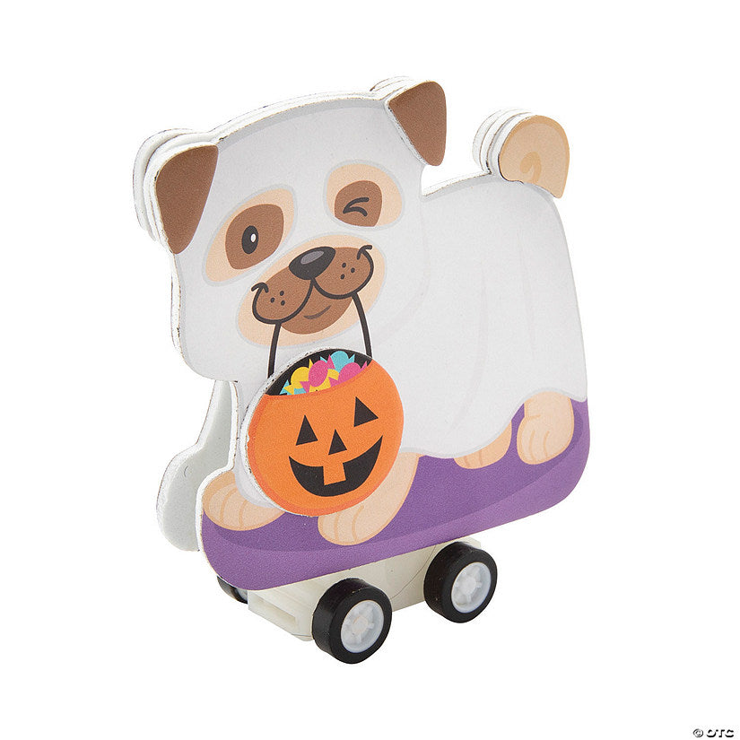 Makes 12: Halloween Ghost Dog Pull-Back Craft Kit - Makes 12 | USA Decoration®