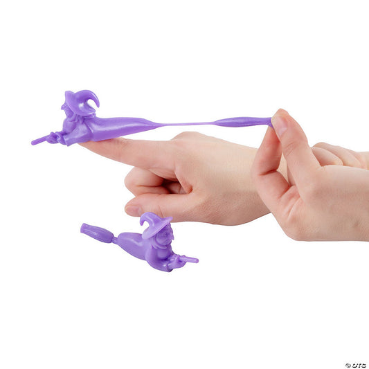 Per Dozen: 4" x 1 3/4" Halloween Purple Witch Latex Finger Flingers - 12 Pc. | USA Decoration®