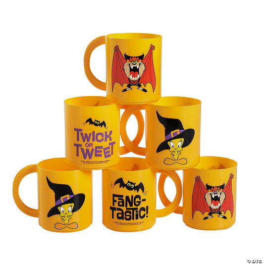 8 oz. Looney Tunes™ Halloween Tazmanian Devil Tweety Bird Plastic Mugs - 12 Pc. | USA Decoration®