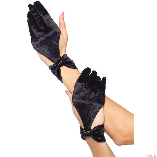 Morris Costumes UA3737BK Satin Cut Out Black Gloves