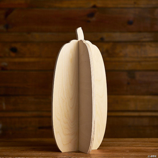 4 Piece(s): Unfinished Wood Co 17 inch Slotted Pumpkins 4pc | USA Decoration®