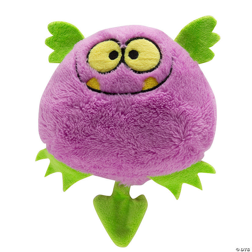 Per Dozen: 6" x 5" Soft Body Purple & Green Smiling Stuffed Monsters – 12 Pc. | USA Decoration®