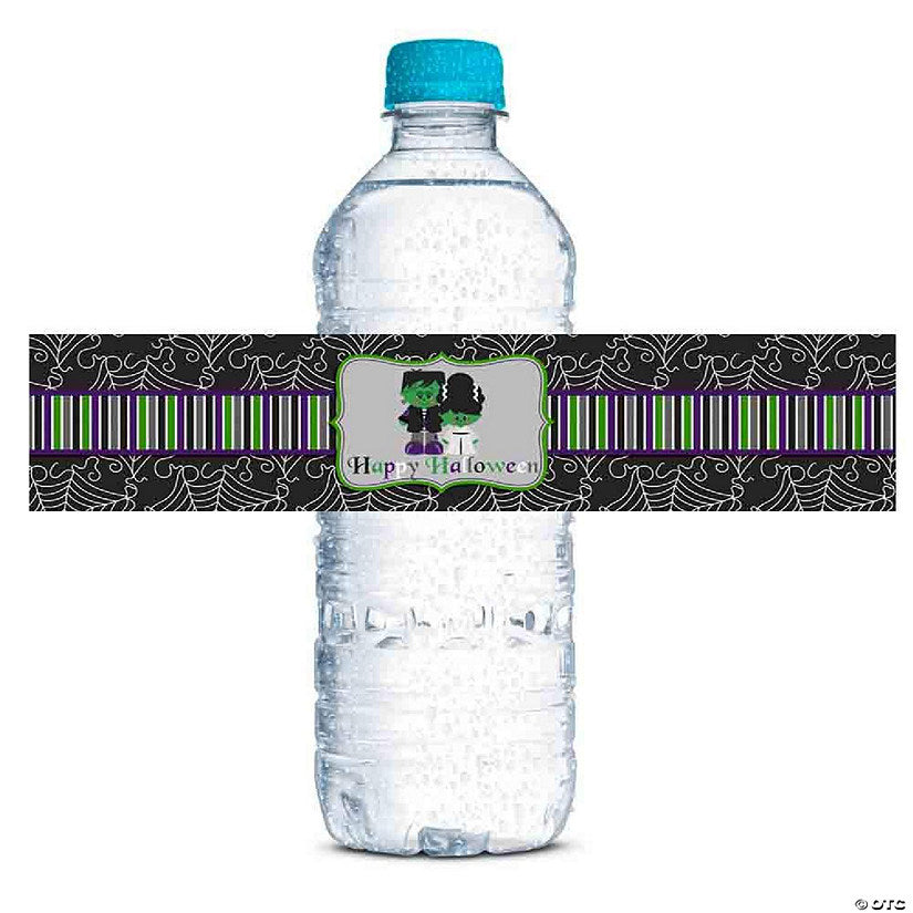 AmandaCreation Frankenstein and Bride Water Bottle Wrappers 20pc. | USA Decoration®