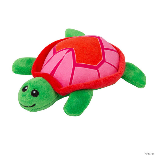 6 1/2" Valentine's Day Stuffed Turtle Toys with Heart Shell - 12 Pc. | USA Decoration®