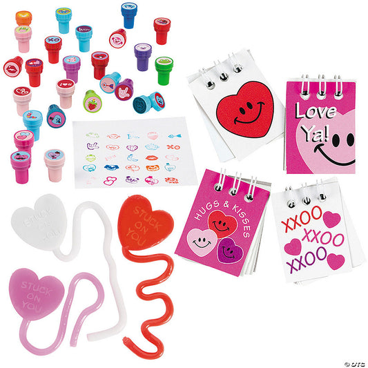 Bulk Value Valentine’s Day Novelty Toy Handout Kit – 170 Pc. | USA Decoration®