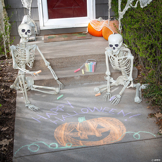 Skeleton Sidewalk Art Halloween Decorating Kit - 22 Pc. | USA Decoration®