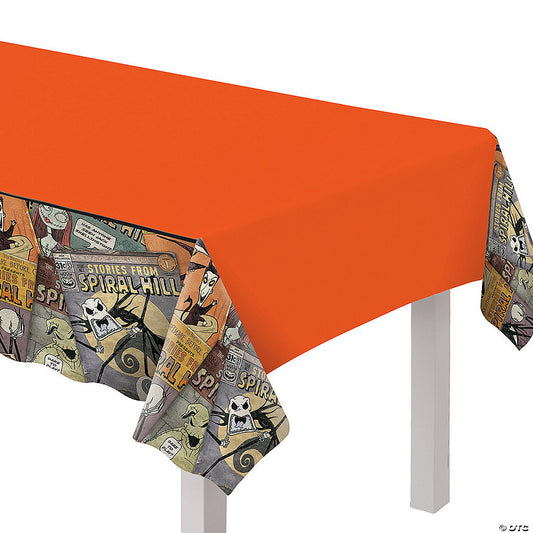 4 Ft. 6" x 8 Ft. Disney’s The Nightmare Before Christmas Pumpkin King Disposable Plastic Tablecloth | USA Decoration®