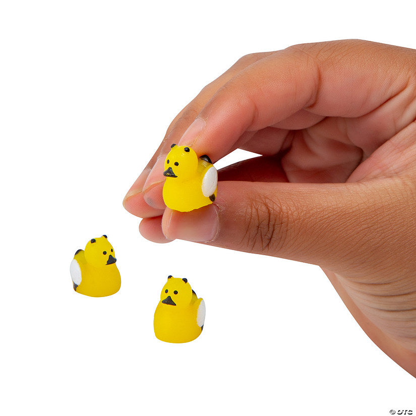 24 Piece(s): 1/2" Micro Yellow & Black Bee Rubber Ducks - 24 Pc. | USA Decoration®