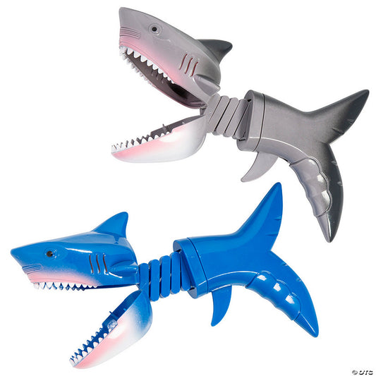 6 Piece(s): 7 1/4" x 4 1/4" Gray & Blue Extending Shark Chomping Grabbers - 6 Pc. | USA Decoration®