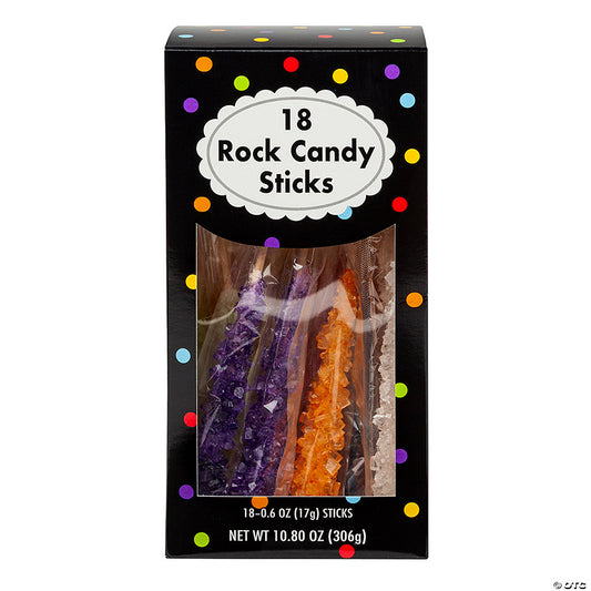 8" 10.8 oz. Bright Color Rock Candy Sticks Assortment - 18 Pc. | USA Decoration®