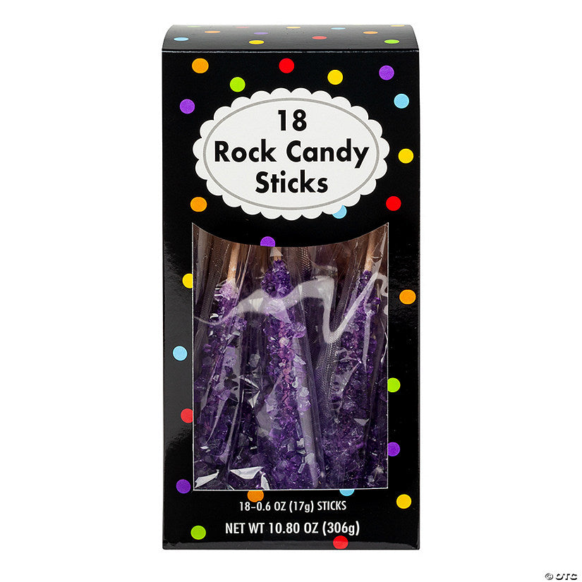 8" 10.8 oz. Bright Purple Rock Candy Sticks - 18 Pc. | USA Decoration®