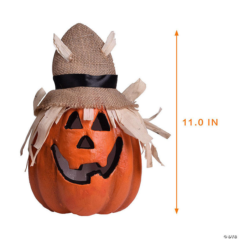 11-Inch Light-Up Jack-O’-Lantern Pumpkin Halloween Decoration with Color-Changing LED