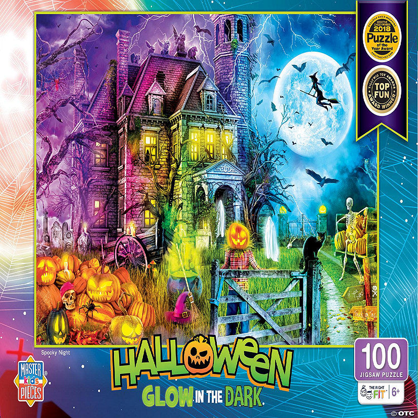100 Piece(s): MasterPieces Halloween Glow in the Dark - Spooky Night 100 Piece Puzzle | USA Decoration®