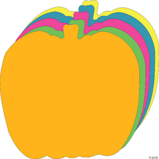15 Piece(s): Creative Shapes Etc. - Assorted Color Bright Neon Super Cut-outs Pumpkin | USA Decoration®