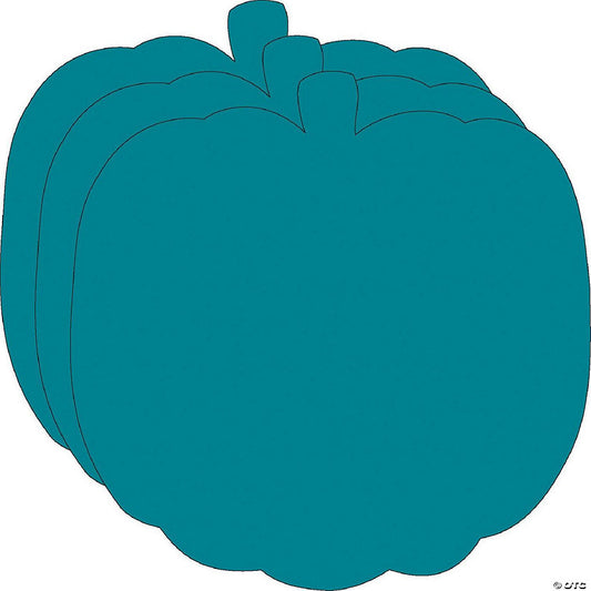 31 Piece(s): Creative Shapes Etc. - Large Single Color Construction Paper Craft Cut-out - Teal Pumpkin | USA Decoration®